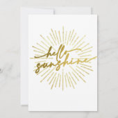 Hallo Sunshine Boho Modern Happy Baby Girl Douche Kaart (Achterkant)