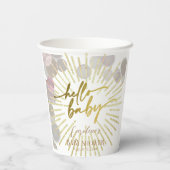 Hallo Sunshine Boho Modern Happy Baby Girl Douche Papieren Bekers (Achterkant)