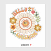 Hallo Sunshine botanische bloemen hippie scrapbook Sticker (Vel)