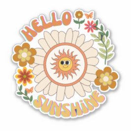 Hallo Sunshine botanische bloemen hippie scrapbook Sticker