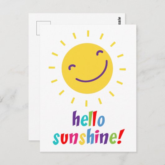 hallo Sunshine Briefkaart (Voorkant / Achterkant)