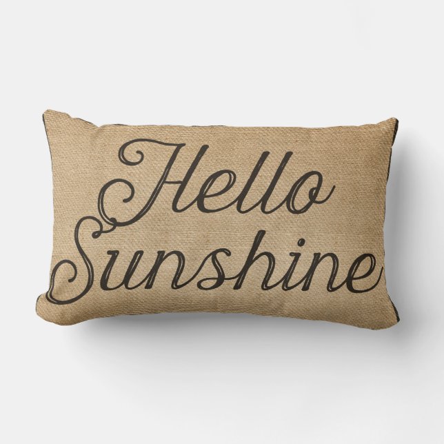 hallo Sunshine  Burlap Kussen (Voorkant)