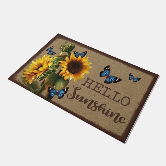 hallo Sunshine Butterfly Sunflower Mat (Schuin)