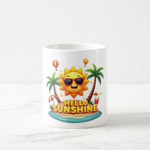 Hallo Sunshine Cartoon Tropische Mok