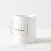 hallo Sunshine Cute Modern Quote Trendy Yellow Koffiemok (Voorkant links)