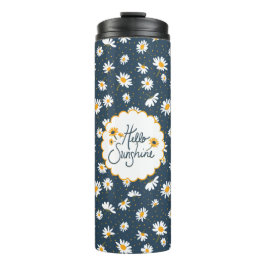 Hallo Sunshine Daisy Bloemen Patroon Thermosbeker