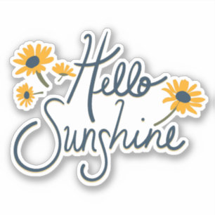 hallo Sunshine Daisy Flowers Motif Sticker