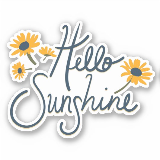 hallo Sunshine Daisy Flowers Motif Sticker (Voorkant)