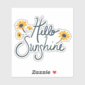 hallo Sunshine Daisy Flowers Motif Sticker (Vel)
