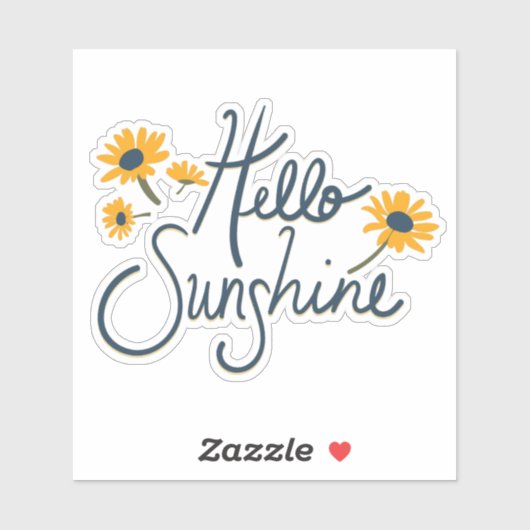 hallo Sunshine Daisy Flowers Motif Sticker (Vel)