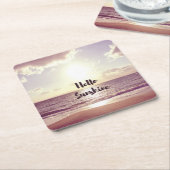 "Hallo Sunshine" Fotocitaat Kartonnen Onderzetters (Schuin)