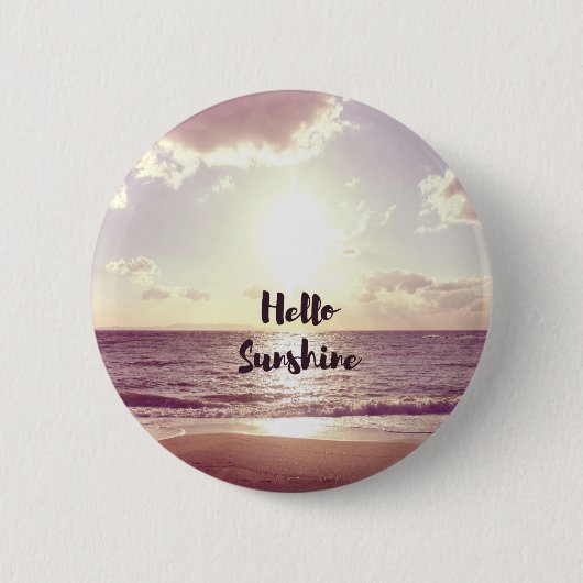 "Hallo Sunshine" Fotocitaat Ronde Button 5,7 Cm (Voorkant)