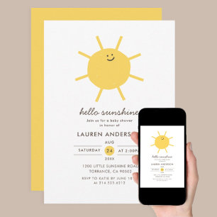 hallo Sunshine Gender Neutraal Baby shower Kaart