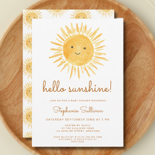 Hallo Sunshine Genderneutraal Baby shower Kaart