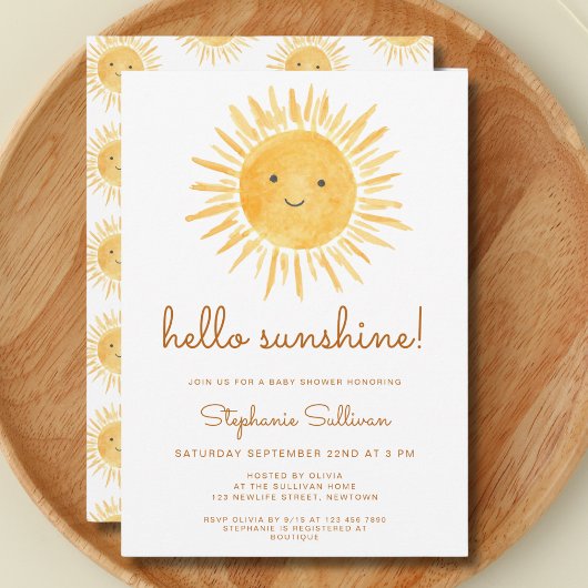 Hallo Sunshine Genderneutraal Baby shower Kaart