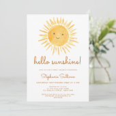 Hallo Sunshine Genderneutraal Baby shower Kaart (Staand voorkant)