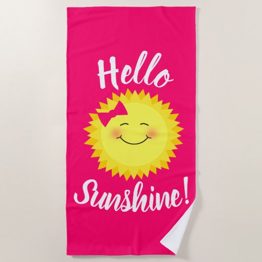 hallo Sunshine Girly Sun Strandlaken (Voorkant)