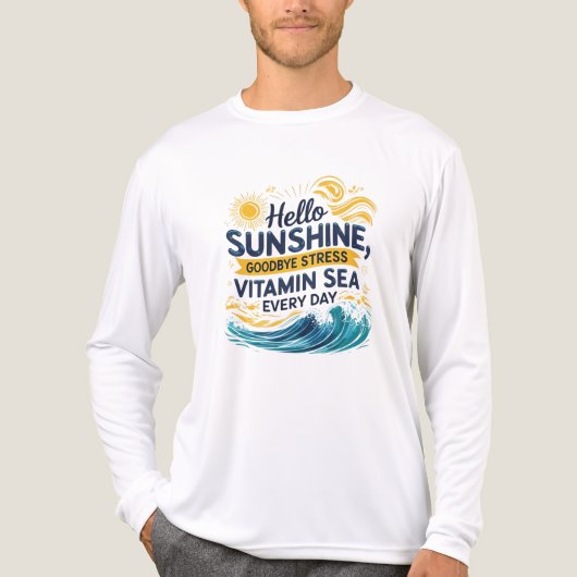 Hallo Sunshine, Goodbye Stress – Ocean Motion Bewe Tri-Blend Shirt (Voorkant volledig)