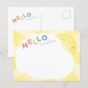 hallo Sunshine Illustrated Cheerful Briefkaart