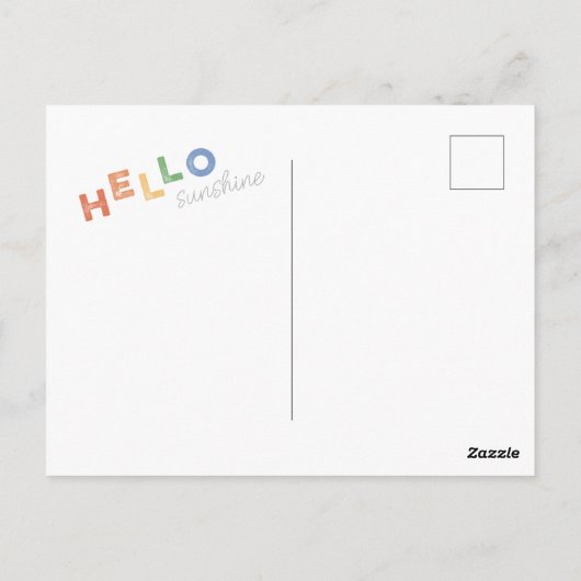 hallo Sunshine Illustrated Cheerful Briefkaart (Achterkant)