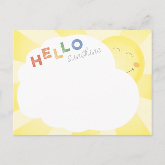 hallo Sunshine Illustrated Cheerful Briefkaart (Voorkant)