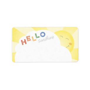 hallo Sunshine Illustrated Cheerful Label Sticker