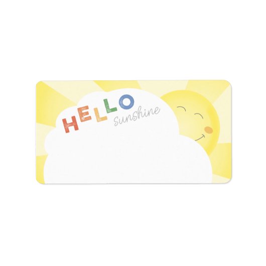 hallo Sunshine Illustrated Cheerful Label Sticker (Voorkant)