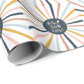 Hallo Sunshine: Kleurrijke kinderlijke typografie Cadeaupapier (Rol Hoek)