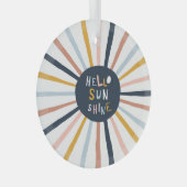Hallo Sunshine: Kleurrijke kinderlijke typografie Glas Ornament (Voorkant Rechts)