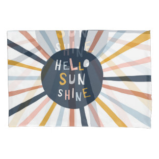 Hallo Sunshine: Kleurrijke kinderlijke typografie Kussensloop