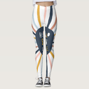 Hallo Sunshine: Kleurrijke kinderlijke typografie Leggings