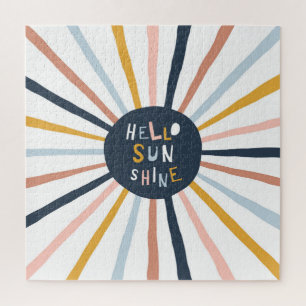 Hallo Sunshine: Kleurrijke kinderlijke typografie Legpuzzel