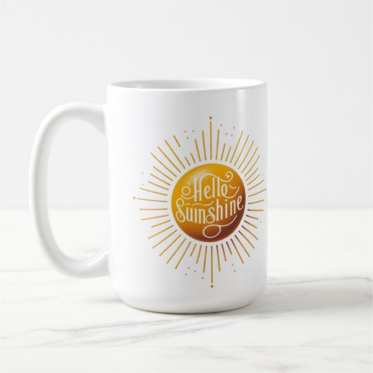 Hallo Sunshine koffie mok, geïsoleerde beker Koffiemok (Links)