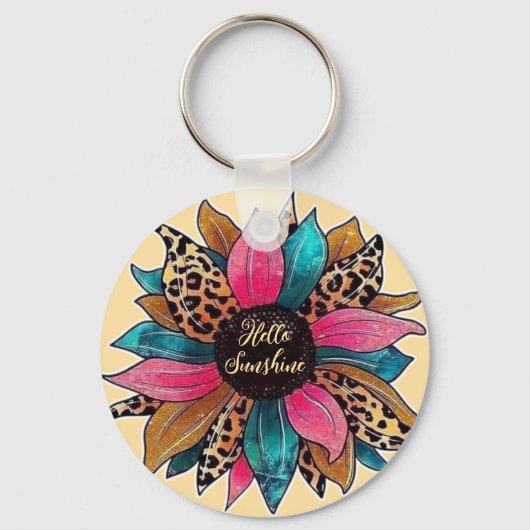 Hallo Sunshine Leopard Flower Sleutelhanger (Voorkant)