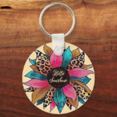 Hallo Sunshine Leopard Flower Sleutelhanger (Voorkant)