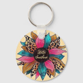 Hallo Sunshine Leopard Flower Sleutelhanger (Achterkant)