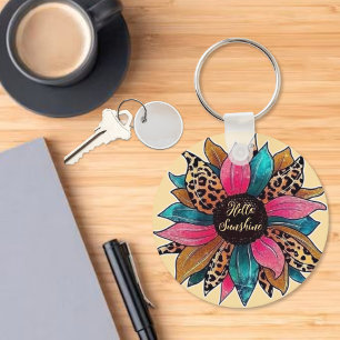 Hallo Sunshine Leopard Flower Sleutelhanger