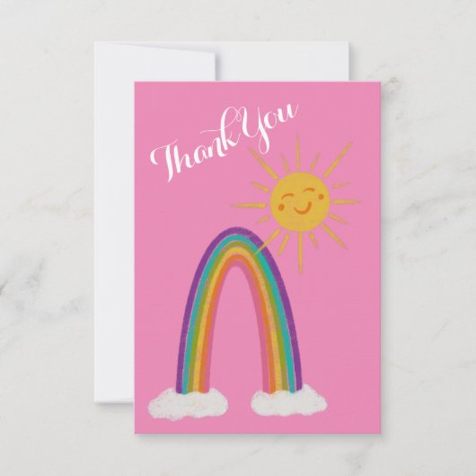 hallo Sunshine met Rainbow Hartelijk dank Bedankkaart (Voorkant)