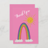 hallo Sunshine met Rainbow Hartelijk dank Bedankkaart (Voorkant / Achterkant)