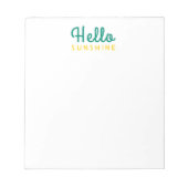 hallo Sunshine | Modern Happy Fun Yellow Green Notitieblok (Voorkant)