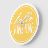 hallo Sunshine Quote Typography Yellow White Grote Klok (Hoek)