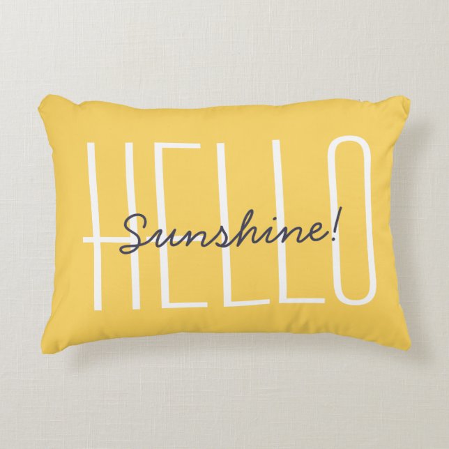 Hallo Sunshine Quote vrolijk decoratief geel Accent Kussen (Voorkant)