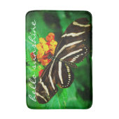 Hallo Sunshine Quote Zwart Wit Vlinder Foto Badmat (Voorkant Verticaal)