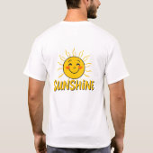 Hallo Sunshine Retro Smiling Sun T-shirt (Achterkant)