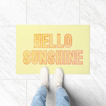 hallo Sunshine Retro Typografie Gele deur Mat