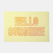 hallo Sunshine Retro Typografie Gele deur Mat (Voorkant)