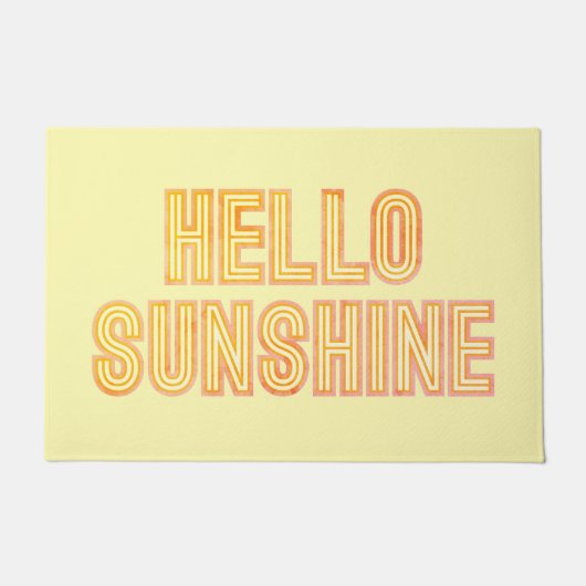 hallo Sunshine Retro Typografie Gele deur Mat (Voorkant)