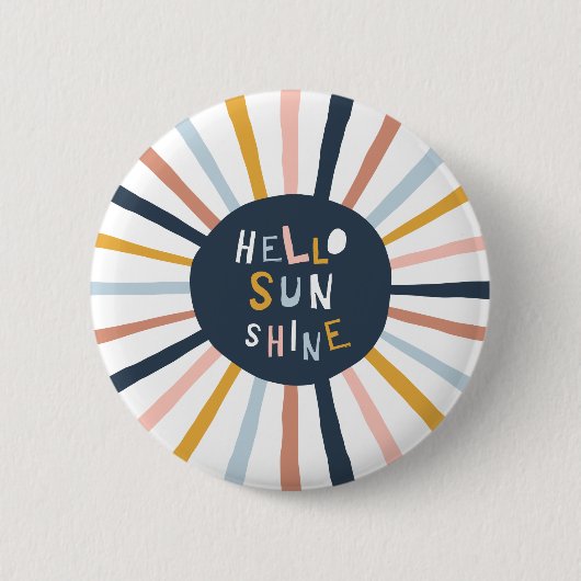 hallo Sunshine Ronde Button 5,7 Cm (Voorkant)