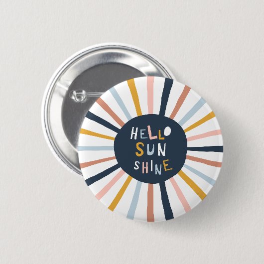 hallo Sunshine Ronde Button 5,7 Cm (Voorkant /achterkant)