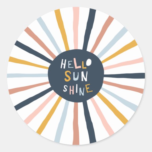 hallo Sunshine Ronde Sticker (Voorkant)